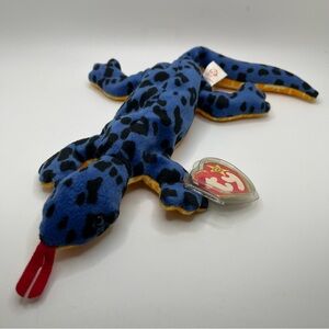 Rare/Retired 1995 Ty Beanie Baby Lizzy the Lizard with PVC Pellets/Errors